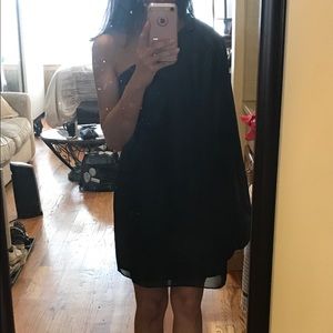 Black Marciano Asymmetrical Dress